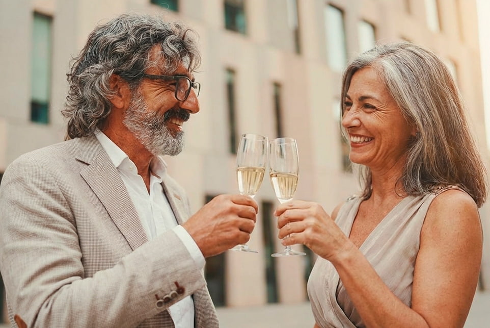 Nuevo ganador de tris celebrando el premio con su familia