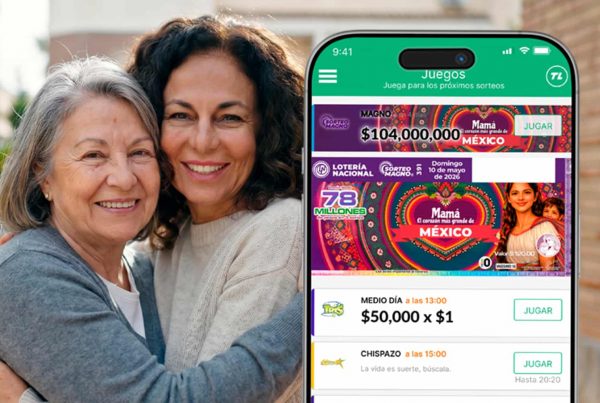 App de TuLotero muestra el Sorteo Magno del Día de la Madre junto a una madre y su hija.