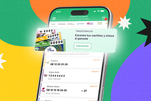 Cachito físico escaneado desde la app de TuLotero para comprobar resultados al instante.